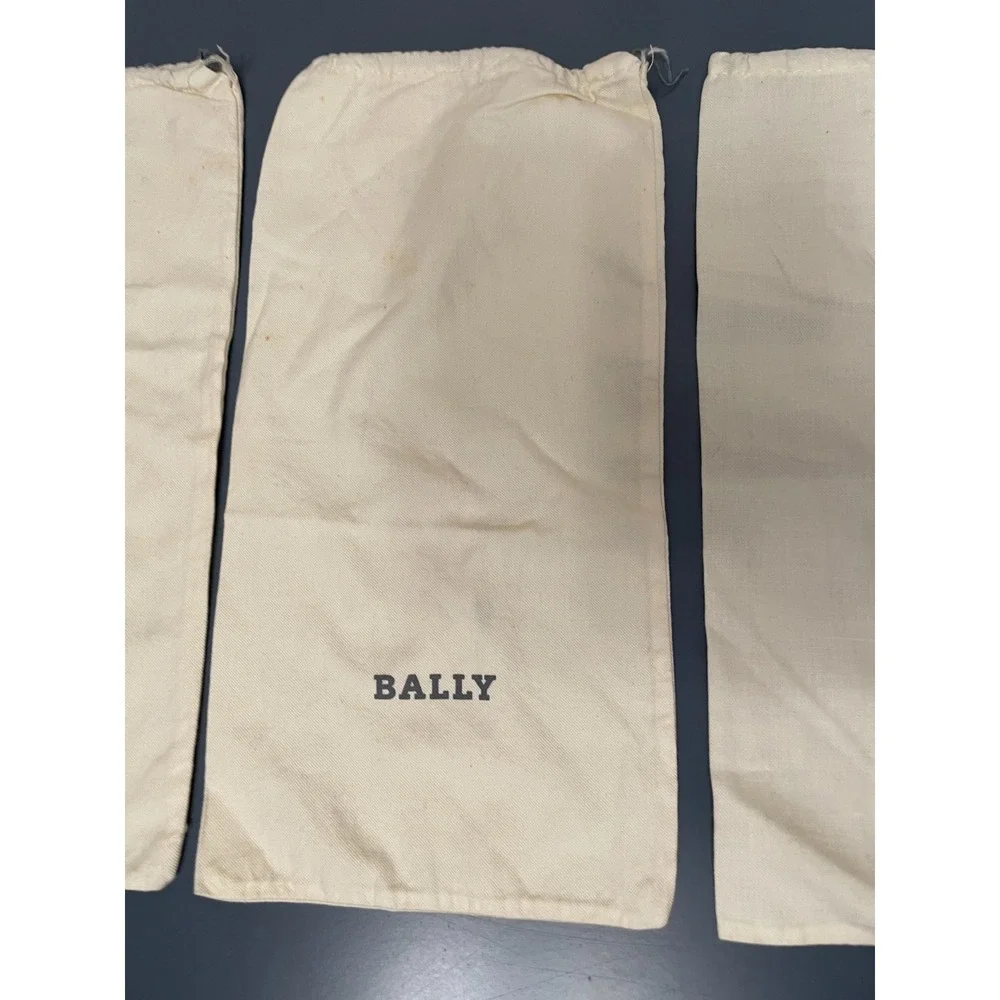 Bally Dust Bags Set of 3 Shoe Storage Travel Ivory‎ Cloth Drawstring 14